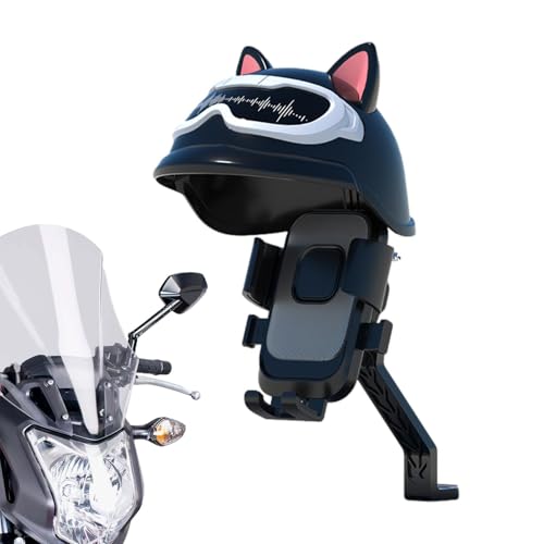 Berriphonia Motorrad-Telefonhalterung | Lenker-Telefon-Klemmständer mit Hut | Tragbare elektronische Gerätehalterung für Straße, Mountainbike, Roller von Berriphonia
