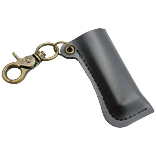 Berriphonia RETRO BLUTDECKUNG MIT SCHLÜSSELANHÄNGER - Zündhöhe Leder Leder Zündmantel | Schutzstumpf für Frauen Männer Anhänger Zubehör von Berriphonia