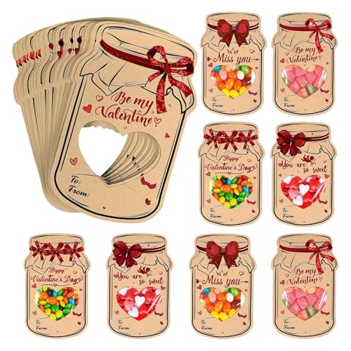 Berriphonia Valentinstagskarten – Valentinstagskarte in Topfform | 48 x Valentinstagskarten, Einmachglas-Karten, interaktive Valentinstagskarte, Weihnachtsgeschenke für Berriphonia Valentinstagskarten – Valentinstagskarte in Topfform | 48 x Valentinstagskarten, Einmachglas-Karten, interaktive Valentinstagskarte, Weihnachtsgeschenke für von Berriphonia