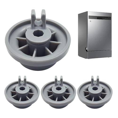 Ersatzspülmaschinen - Spülmaschine Rack Walzen | 4-teilige langlebige Dishrack-, untere Rackwalzen für glattes Gleit, kompatibel mit mehreren Spülmaschinenmodellen von Berriphonia