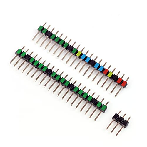 BerryBase 2x20 Pin und 1x3 Pin Stiftleiste für Raspberry Pi Pico, farbig kodiert, seitlich, gpio Stacking Header, Pin Header Set für Raspberry Pi Pico, 2-reihige Stiftleisten,11mm von BerryBase