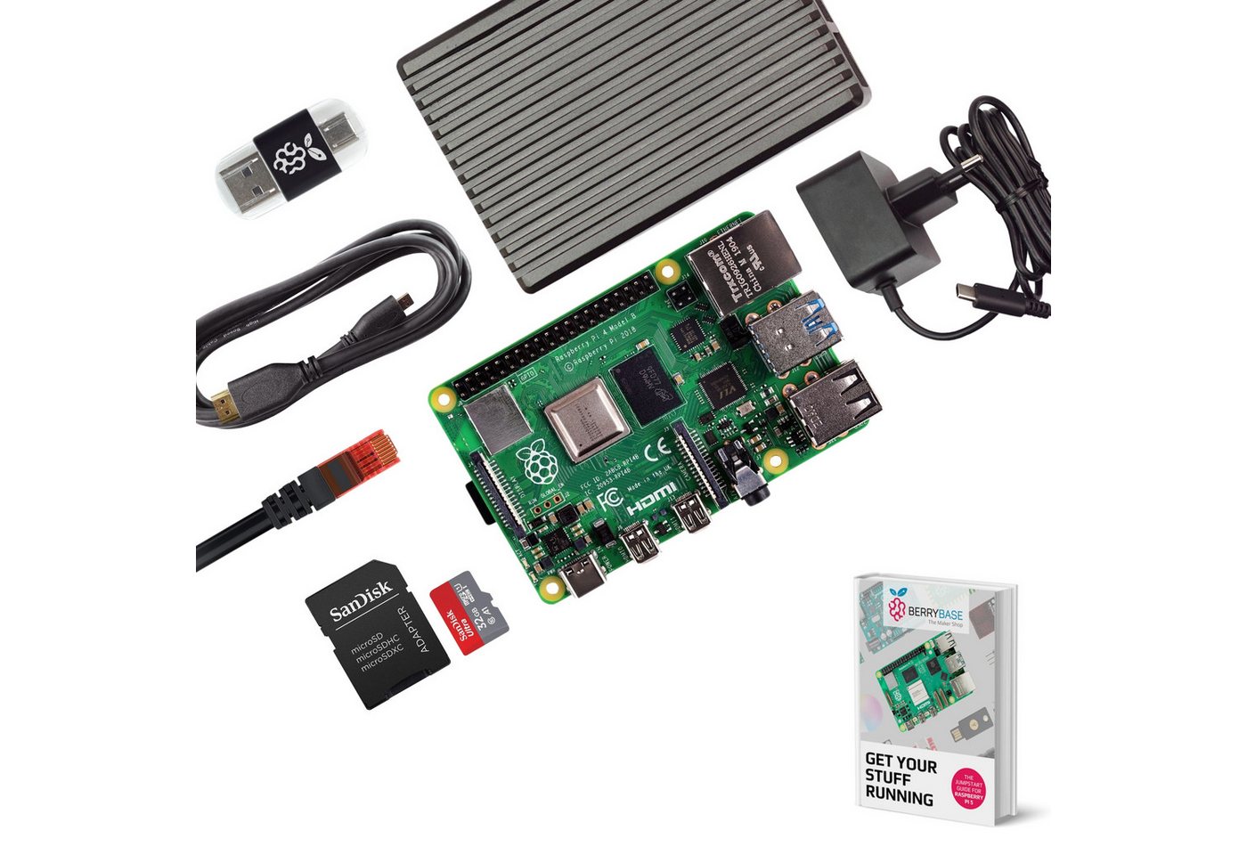 BerryBase BerryBase Raspberry Pi 4 Model B 2GB - Tracking & Ad-Blocker Kit, Dual Mini-PC Barebone von BerryBase