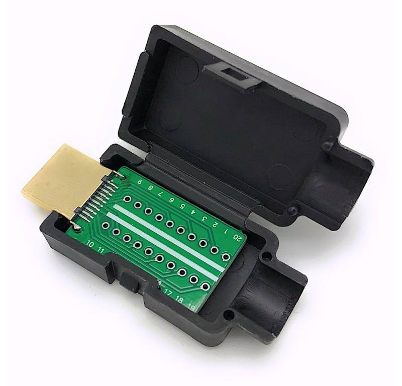 BerryBase HDMI A-Stecker, 19 polig, zur Kabelmontage, Lötmontage HDMI-Adapter von BerryBase