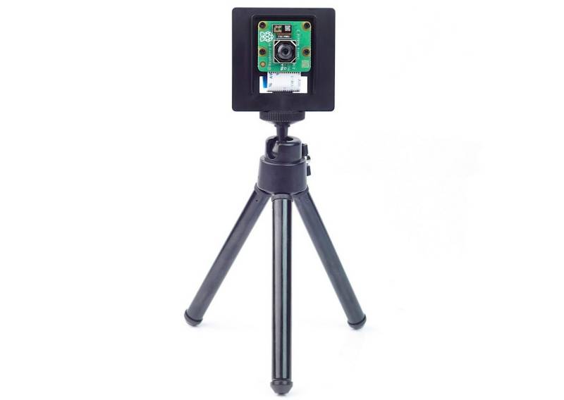 BerryBase Kamera-Hülle Mount für Raspberry Pi Kameras, 1/4 Stativgewinde, inkl. Mini Stativ von BerryBase