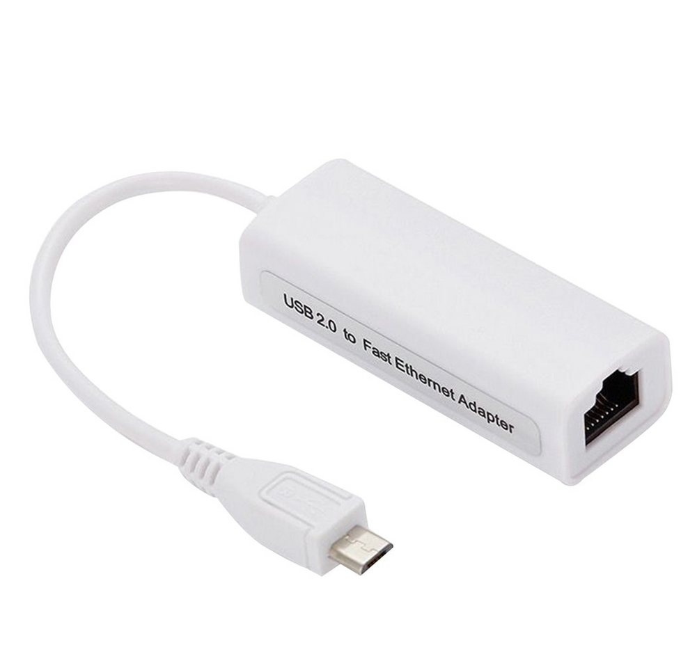 BerryBase Micro USB 2.0 Fast Ethernet Netzwerkkonverter, weiß USB-Adapter BerryBase Micro USB 2.0 Fast Ethernet Netzwerkkonverter, weiß USB-Adapter von BerryBase