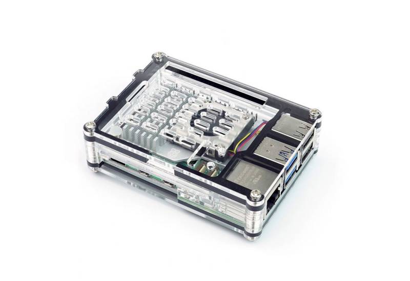 BerryBase PC-Gehäuse Acryl Gehäuse für Raspberry Pi 5 + Active Cooler, stackable von BerryBase