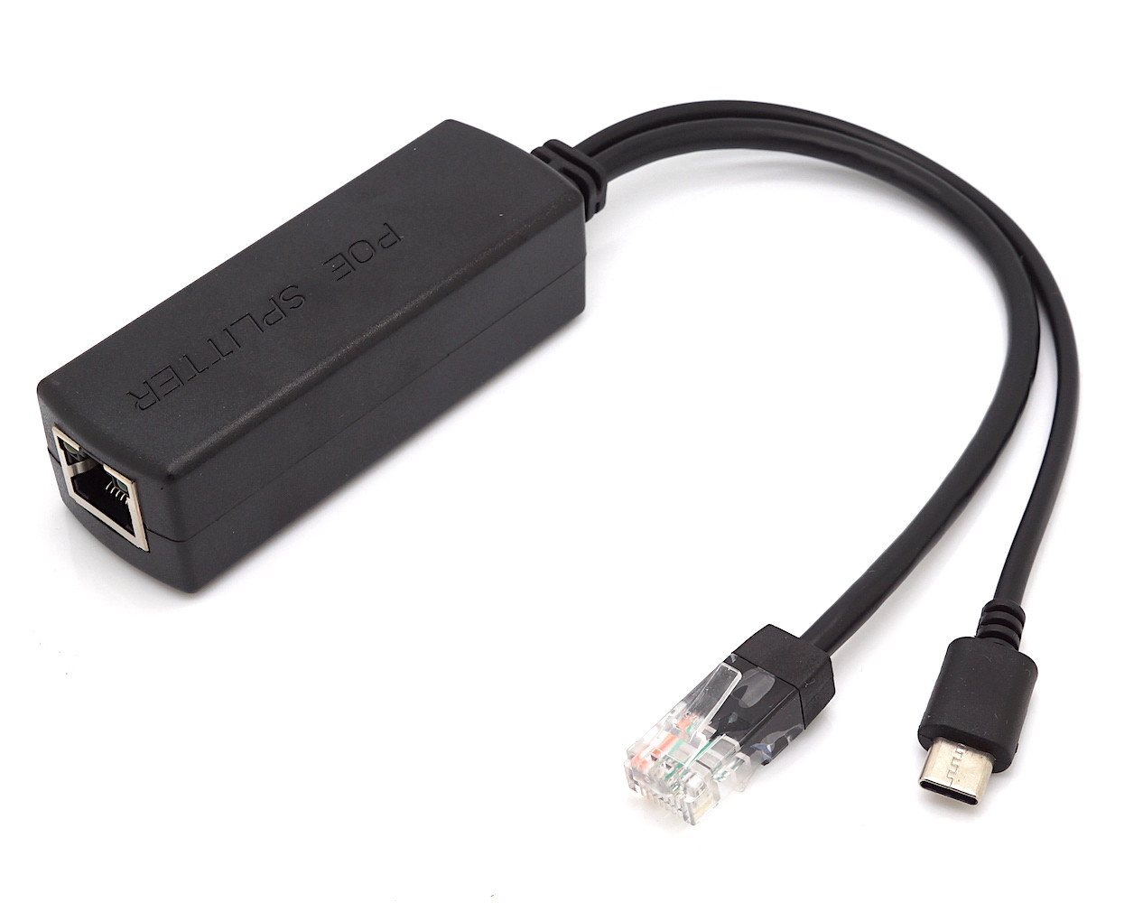 BerryBase PoE Splitter RJ45 48V > USB Type C Stecker 5V / 2,5A Netzwerk-Adapter BerryBase PoE Splitter RJ45 48V > USB Type C Stecker 5V / 2,5A Netzwerk-Adapter von BerryBase