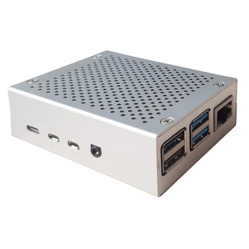 BerryBase Raspberry Pi 4 Aluminum Gehäuse, Raspberry Pi 4 Modell B Case mit Passiv Kühlung, für Raspberry Pi 4 Modell B 8GB/4GB/2GB von BerryBase