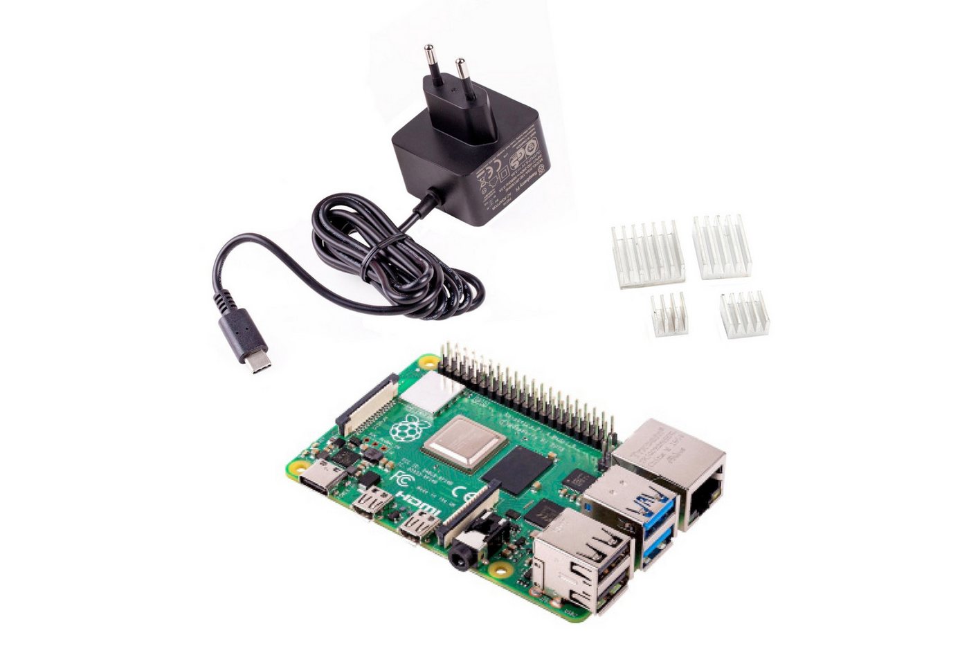 BerryBase Raspberry Pi 4 Computer Modell B, 2GB Elementary Kit Mini-PC Barebone von BerryBase