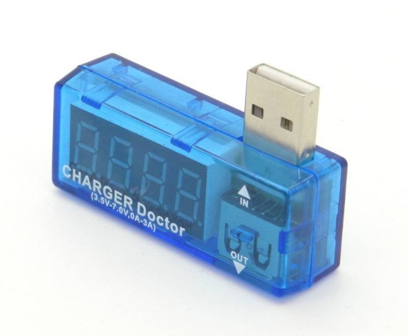 BerryBase USB Ampere- / Voltmeter 1-fach Universal-Ladegerät von BerryBase