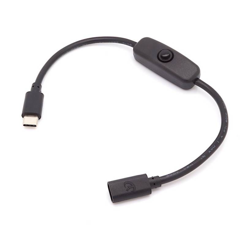 BerryBase BerryBase USB C Kabel 30cm mit Schalter - USB Typ C Buchse zu USB Typ USB-Kabel, (30 cm) von BerryBase
