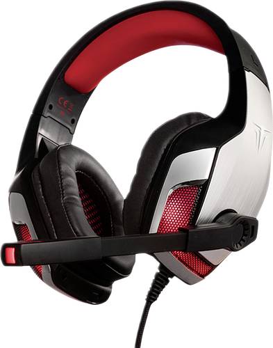 Berserker Gaming FAFNIR Gaming Over Ear Headset kabelgebunden Stereo Schwarz, Rot Lautstärkeregelung von Berserker Gaming