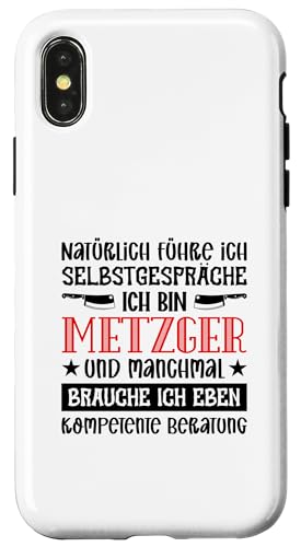 Natürlich Führe Ich Selbstgespräche Ich Bin Metzger Hülle für iPhone X/XS Natürlich Führe Ich Selbstgespräche Ich Bin Metzger Hülle für iPhone X/XS von Beruf Metzger Geschenke Lustige Sprüche