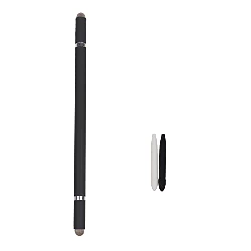 4in1 Universal Round Dual Tips Kapazitiver Touchscreen Stylus Pen Dual Heads Ends Metall Stylus Pen Kompatibel für Handy Tablet Drawing Pen (Schwarz) von BesDirect