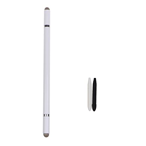 4in1 Universal Round Dual Tips Kapazitiver Touchscreen Stylus Pen Dual Heads Ends Metall Stylus Pen Kompatibel für Handy Tablet Drawing Pen (Weiß) von BesDirect