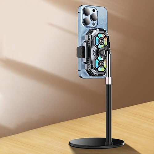 Handy Heizkörper mit Dual Lüftern für effektive Kühlung und Echtzeitüberwachung der Temperaturstufen (Schwarz + Ständer) von Besshepplo