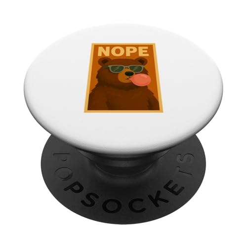 Bear Nope Kaugummi, Blasendruck, Pop-Art, süßer Bär PopSockets Klebender PopGrip von Best Animal Tees and More