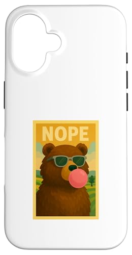 Bear Nope Kaugummi Bubble Print Pop Art Hülle für iPhone 16 von Best Animal Tees and More