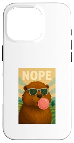 Beaver Nope Kaugummi Bubble Print Pop Art Hülle für iPhone 16 Pro von Best Animal Tees and More