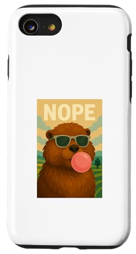 Beaver Nope Kaugummi Bubble Print Pop Art Hülle für iPhone SE (2020) / 7 / 8 von Best Animal Tees and More