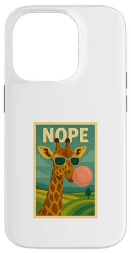 Giraffe Nope Kaugummi Bubble Print Pop Art Hülle für iPhone 14 Pro von Best Animal Tees and More