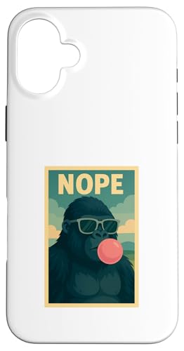 Gorilla Nope Kaugummi Bubble Print Pop Art Hülle für iPhone 16 Plus Gorilla Nope Kaugummi Bubble Print Pop Art Hülle für iPhone 16 Plus von Best Animal Tees and More