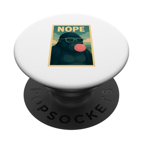 Gorilla Nope Kaugummi Bubble Print Pop Art PopSockets Klebender PopGrip Gorilla Nope Kaugummi Bubble Print Pop Art PopSockets Klebender PopGrip von Best Animal Tees and More