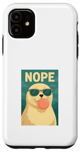 Harp Seal Nope Kaugummi, Pop-Art, Blasenmuster Hülle für iPhone 11 Harp Seal Nope Kaugummi, Pop-Art, Blasenmuster Hülle für iPhone 11 von Best Animal Tees and More