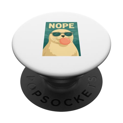 Harp Seal Nope Kaugummi, Pop-Art, Blasenmuster PopSockets Klebender PopGrip von Best Animal Tees and More