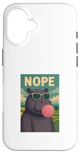 Nilpferd Nope Kaugummi Bubble Print Pop Art Hülle für iPhone 16 von Best Animal Tees and More