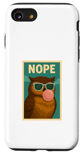 Owl Nope Kaugummi Bubble Print Pop Art Hülle für iPhone SE (2020) / 7 / 8 von Best Animal Tees and More