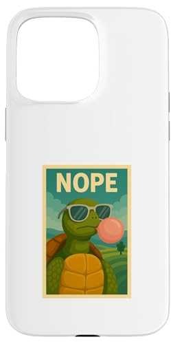 Turtle Nope Kaugummi Bubble Print Pop Art Schildkröte Hülle für iPhone 15 Pro Max von Best Animal Tees and More
