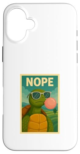 Turtle Nope Kaugummi Bubble Print Pop Art Schildkröte Hülle für iPhone 16 Plus Turtle Nope Kaugummi Bubble Print Pop Art Schildkröte Hülle für iPhone 16 Plus von Best Animal Tees and More