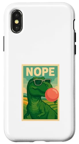 Tyrannosaurus rex Nope Kaugummi Dinosaurier Pop Art Hülle für iPhone X/XS Tyrannosaurus rex Nope Kaugummi Dinosaurier Pop Art Hülle für iPhone X/XS von Best Animal Tees and More