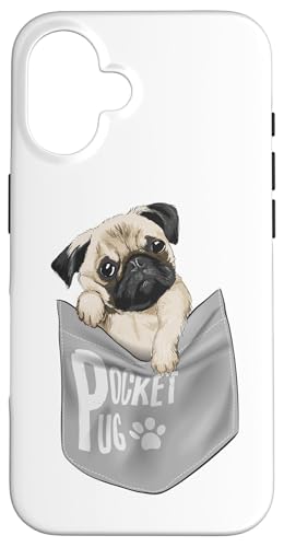 Mops Hunderasse Mops Welpe in Tasche Hülle für iPhone 16 Mops Hunderasse Mops Welpe in Tasche Hülle für iPhone 16 von Best Dog Design Apparel Company