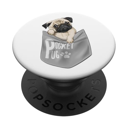 Mops Hunderasse Mops Welpe in Tasche PopSockets Klebender PopGrip Mops Hunderasse Mops Welpe in Tasche PopSockets Klebender PopGrip von Best Dog Design Apparel Company