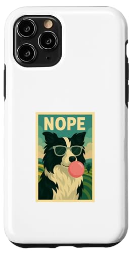Border Collie Nope Kaugummi, Pop-Art mit Blasenmuster Hülle für iPhone 11 Pro von Best Dog Tees and More