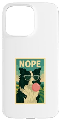 Border Collie Nope Kaugummi, Pop-Art mit Blasenmuster Hülle für iPhone 15 Pro Max Border Collie Nope Kaugummi, Pop-Art mit Blasenmuster Hülle für iPhone 15 Pro Max von Best Dog Tees and More