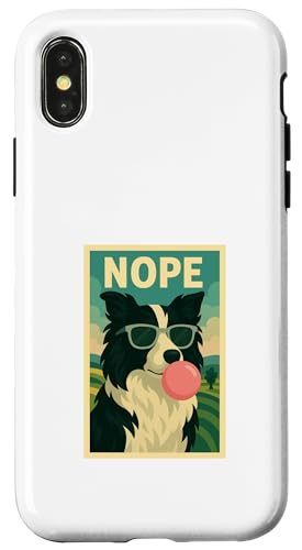 Border Collie Nope Kaugummi, Pop-Art mit Blasenmuster Hülle für iPhone X/XS Border Collie Nope Kaugummi, Pop-Art mit Blasenmuster Hülle für iPhone X/XS von Best Dog Tees and More