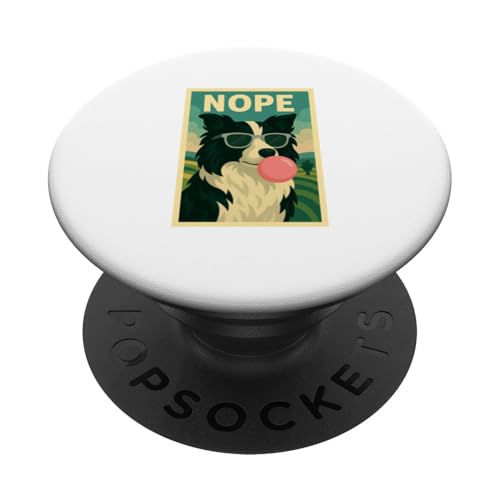 Border Collie Nope Kaugummi, Pop-Art mit Blasenmuster PopSockets Klebender PopGrip Border Collie Nope Kaugummi, Pop-Art mit Blasenmuster PopSockets Klebender PopGrip von Best Dog Tees and More