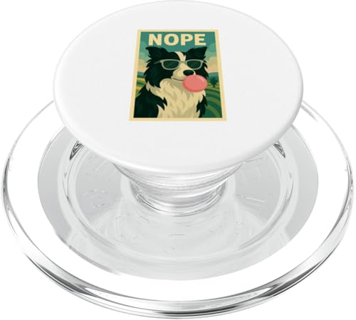 Border Collie Nope Kaugummi, Pop-Art mit Blasenmuster PopSockets PopGrip für MagSafe von Best Dog Tees and More
