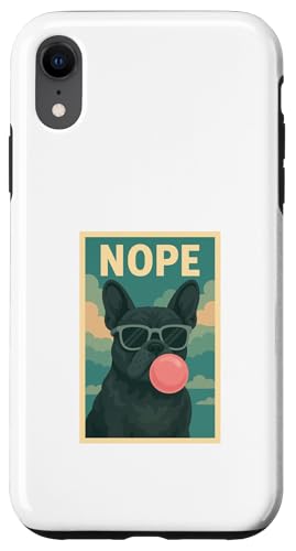 Französische Bulldogge Nope Chewing Gum Bubble Kunstdruck Frenchie Hülle für iPhone XR von Best Dog Tees and More