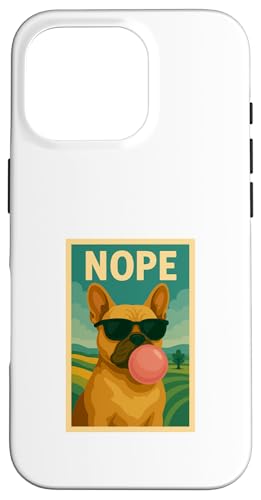 Französische Bulldogge Nope Kaugummi Bubble Art Frenchie Hülle für iPhone 16 Pro Französische Bulldogge Nope Kaugummi Bubble Art Frenchie Hülle für iPhone 16 Pro von Best Dog Tees and More