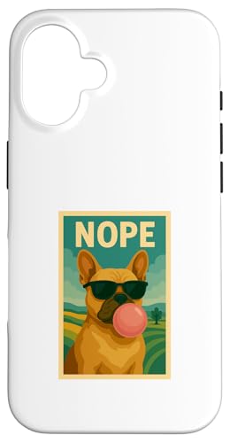 Französische Bulldogge Nope Kaugummi Bubble Art Frenchie Hülle für iPhone 16 Französische Bulldogge Nope Kaugummi Bubble Art Frenchie Hülle für iPhone 16 von Best Dog Tees and More