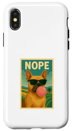 Französische Bulldogge Nope Kaugummi Bubble Art Frenchie Hülle für iPhone X/XS Französische Bulldogge Nope Kaugummi Bubble Art Frenchie Hülle für iPhone X/XS von Best Dog Tees and More