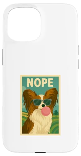 Papillon Nope Kaugummi Bubble Print Pop Art Hund Hülle für iPhone 15 von Best Dog Tees and More