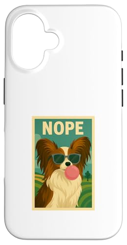 Papillon Nope Kaugummi Bubble Print Pop Art Hund Hülle für iPhone 16 Papillon Nope Kaugummi Bubble Print Pop Art Hund Hülle für iPhone 16 von Best Dog Tees and More