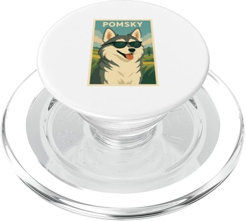 Pomsky Cool Art Minimalistischer Hundedruck Pop Art Pomsky PopSockets PopGrip für MagSafe von Best Dog Tees and More