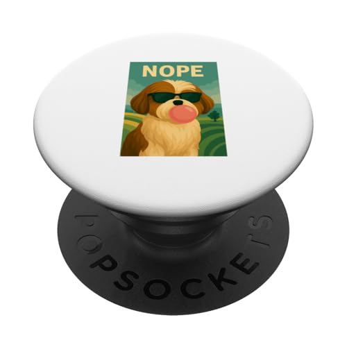 Shih Tzu Nope Pop-Art mit Kaugummi-Kaugummi-Print PopSockets Klebender PopGrip von Best Dog Tees and More