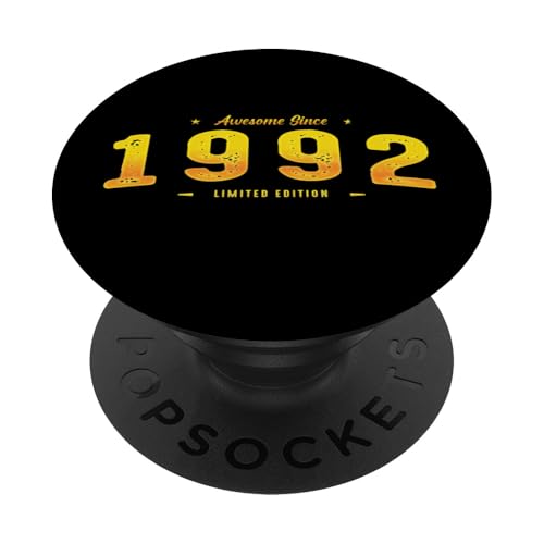 Awesome Since 1992 Year Of Birth - Vintage 33rd Birthday PopSockets Klebender PopGrip Awesome Since 1992 Year Of Birth - Vintage 33rd Birthday PopSockets Klebender PopGrip von Best Of Vintage Retro Groovy Theme for Birthday